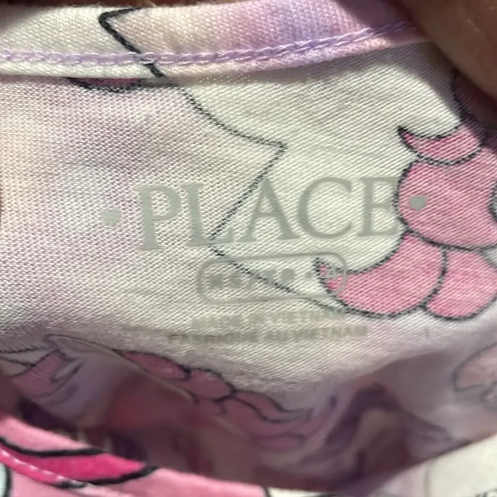 Childrens place 4 pink unicorn short sleeve fit n flare dress worn once euc